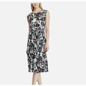 Lauren Ralph Lauren Floral Sheath Dress-Size 16W-Cap Sleeve-Lined-Monochromatic